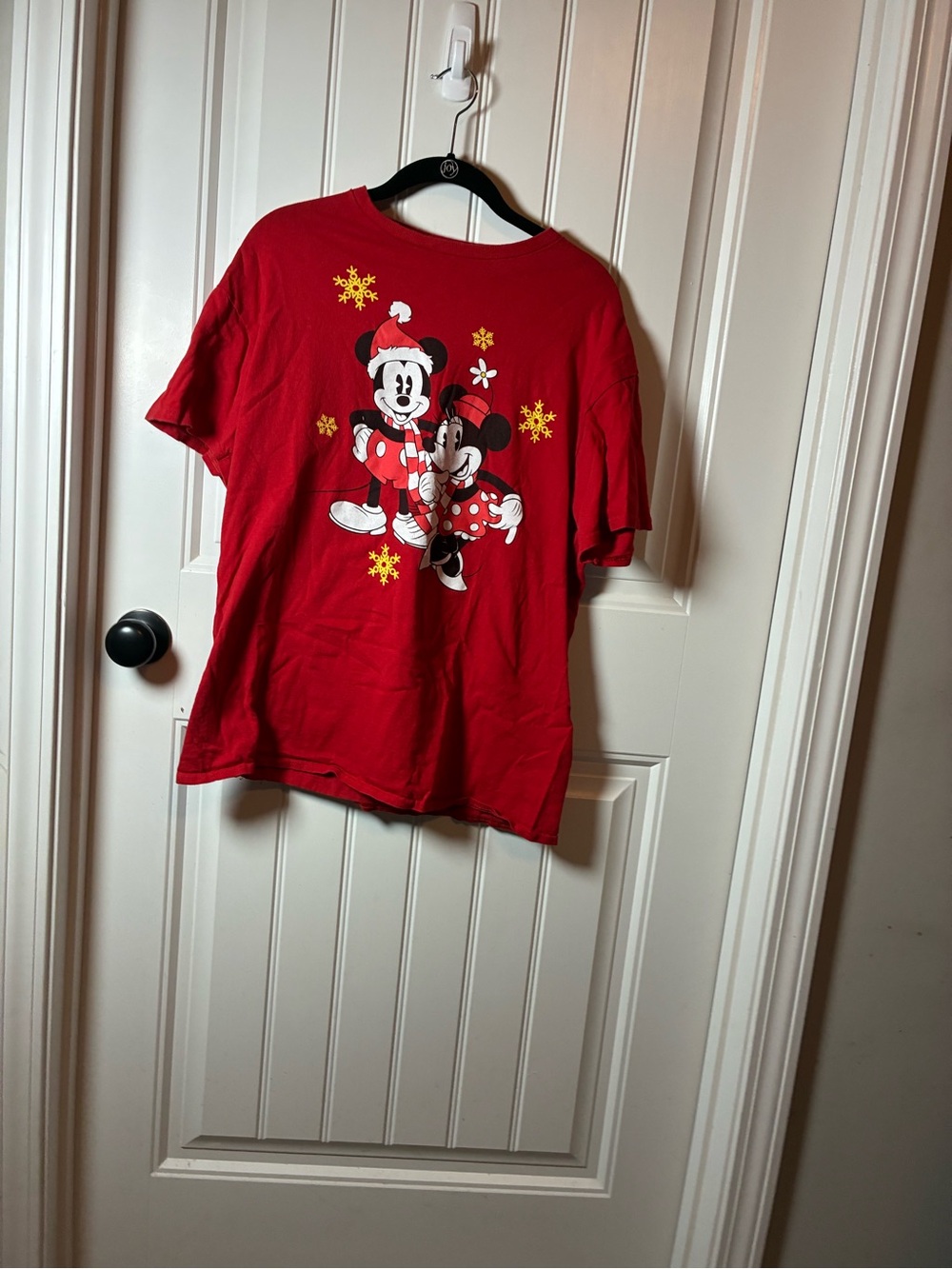Disney Red Mickey & Minnie Holiday Graphic Short Sleeve Tee